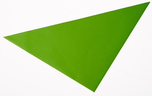 Grønt ark brettet som en trekant