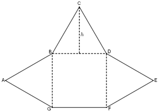 Polygon med stiplede linjer inni