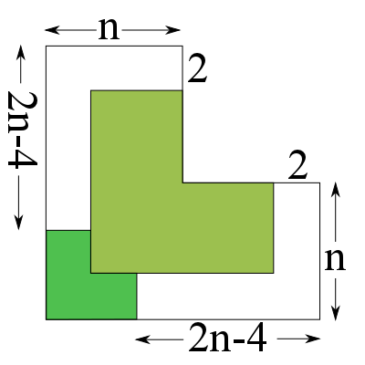 Figur med to grønne felt