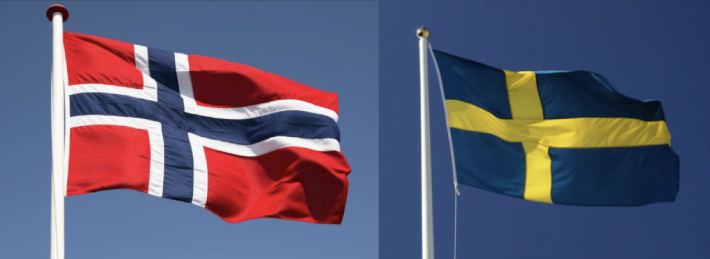 norsk og svensk flagg