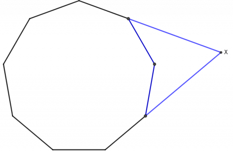 Nikant med blå trekant