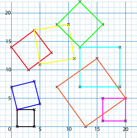 Løsning - åtte skjulte kvadrater