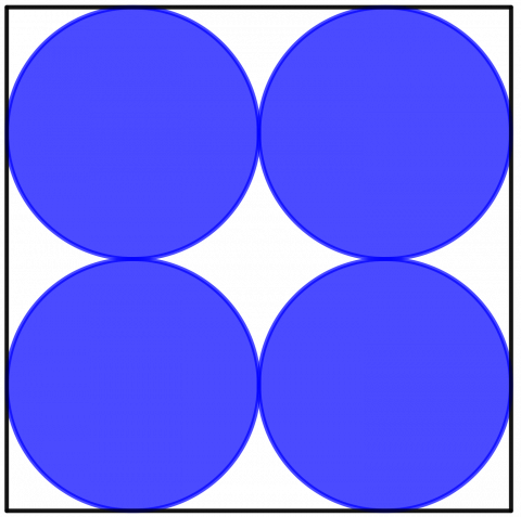 Fire blå sirkler