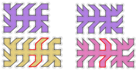 4 mangekanter i rutenett