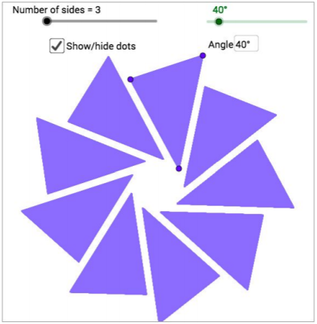Sirkel bestående av 8 trekanter