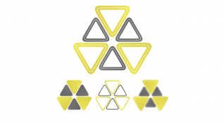 Gule og sorte trekanter som illustrerer radioaktivitet