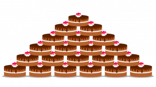 Stablede sjokoladekaker.